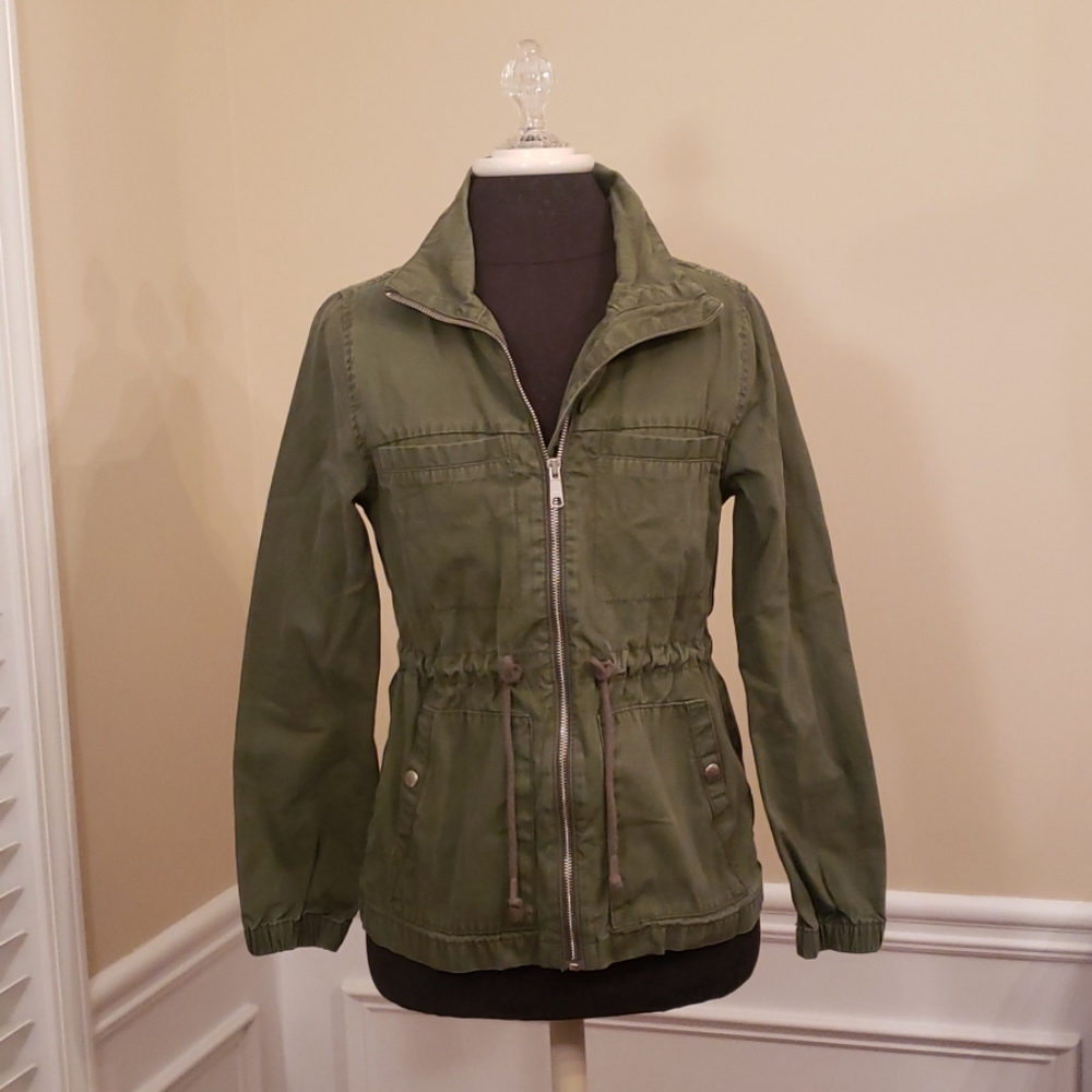 Army Green Trendy Combat style casual Jacket EUC